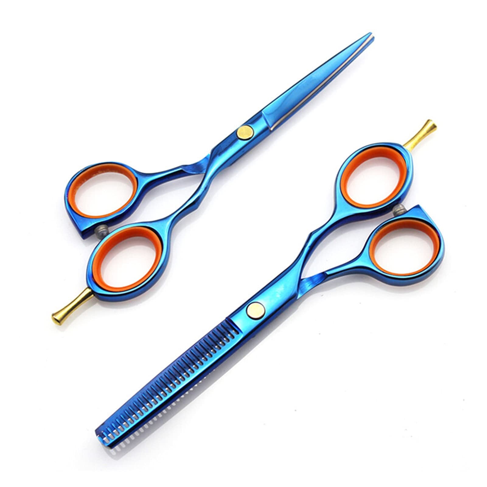 5.5 Inch Blauw Hair Cutting Scissors, Hair Thinning Scissors, Barber Scissors, Hairdresser Scissors Hair Cutting Shears (Color : Cutting) (Set B)