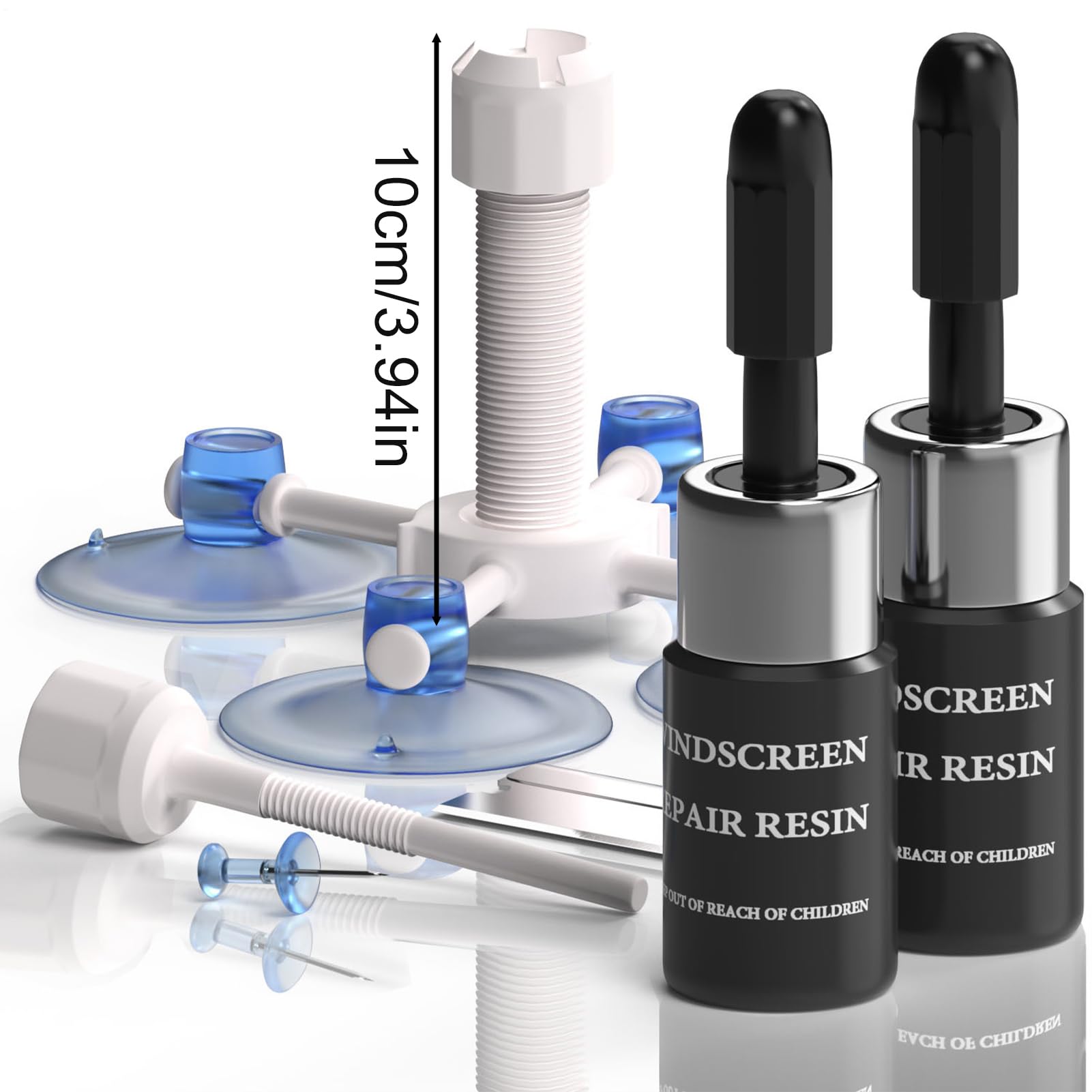Kit di Riparazione vetri Parabrezza, Resina liquida per Riparare Rapidamente Le Crepe del Parabrezza, Riparazione Crepe Parabrezza, Kit di Riparazione vetri finestrini Auto, Accessori Esterni per