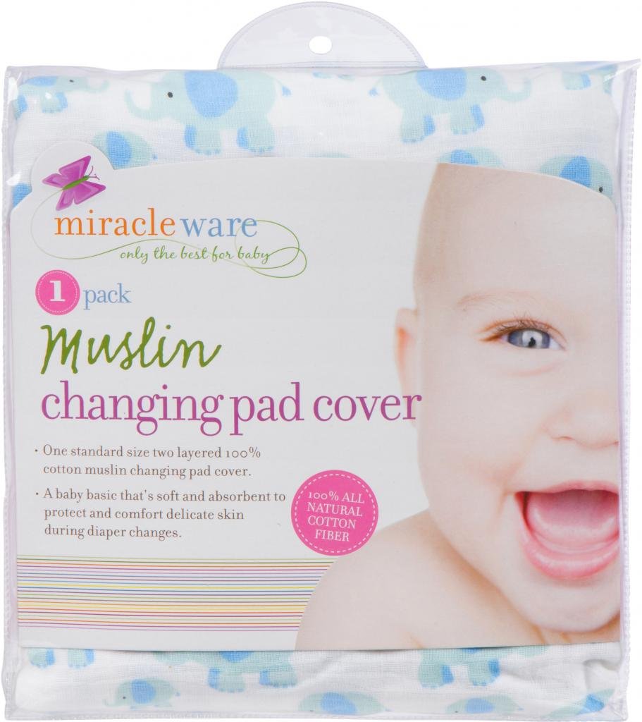 Elephant MiracleWare Muslin Changing Pad Cover