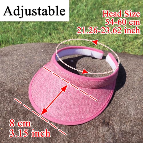 Image of 3 Pieces Clip On Visors Women Men Visor Sun Hats Hat Outdoor Sports Golf Beach Travel Tennis Cap