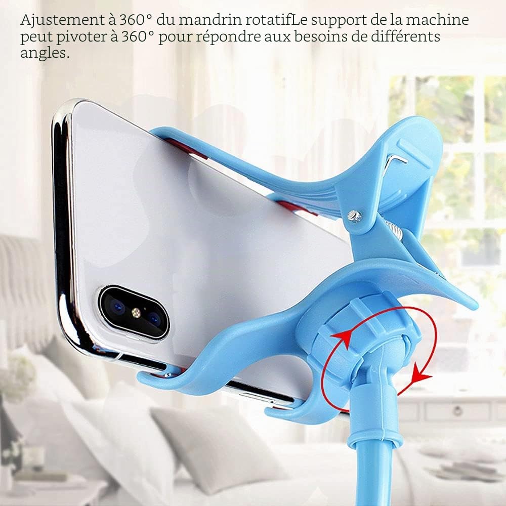 Support Col de Cygne Téléphone, Portable Support Universel Support de Téléphone Pliable Rotation 360° Réglable Stand Smartphone avec Clip,Utilisé dans Les Chambres, Bureaux, Voitures (Noir)
