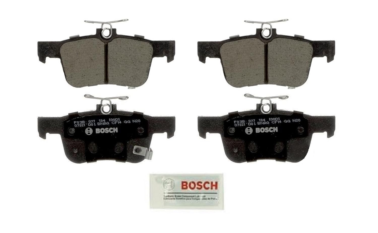 Pastilhas de Freio Cerâmicas BOSCH BC2102 QuietCast Premium - Compatíveis com Acura Integra, Honda Accord, Civic e Insight - TRASEIRAS