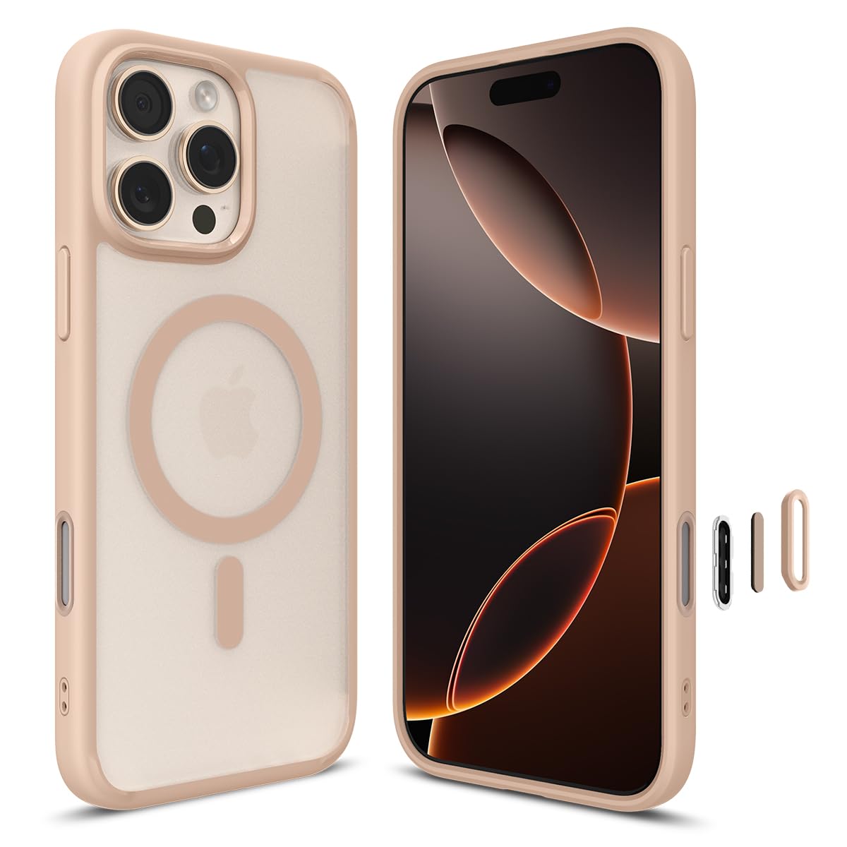 Spigen Ultra Hybrid T MagFit for iPhone 16 Pro MAX case cover [Camera Control Button Cover] MagSafe compatible (2024) - Frost Rose Titanium