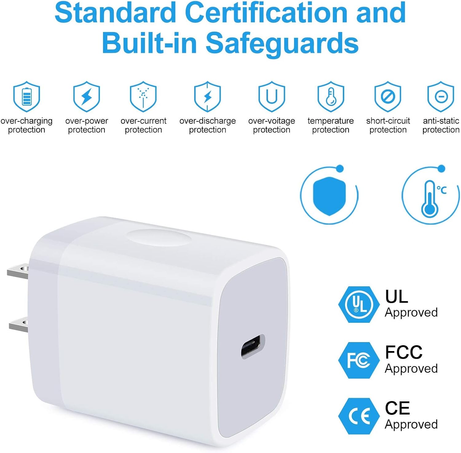 USB C Power Adapter Fast Wall Charger Compatible iPad Pro 2021/2020/2018 11"/12.9", iPad Mini 6, iPad Air 4, Samsung Galaxy A03s,A53,A73,S22,A52,Pixel 6 Pro,20W PD Charger Block 6FT Type C to C Cable : Cell Phones & Accessories