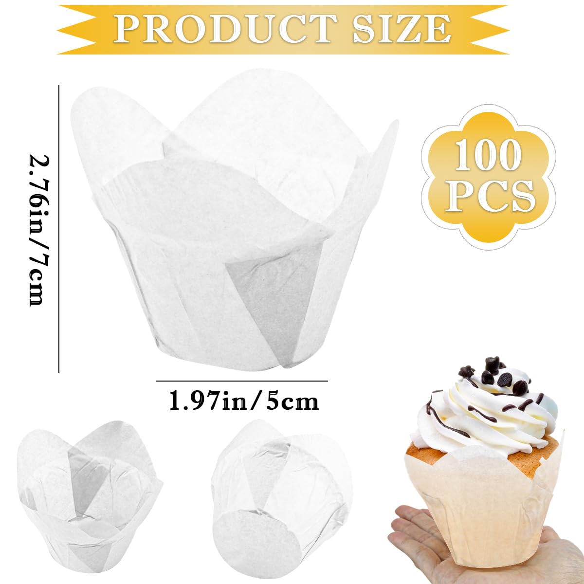 Lot De 50 Caissettes à Cupcakes Résistantes à La Graisse - Moules à Pâtisserie Standard Pour Muffins, Brownies Et Desserts, Compatibles Four Jusqu'à 220°C, Non Blanchi