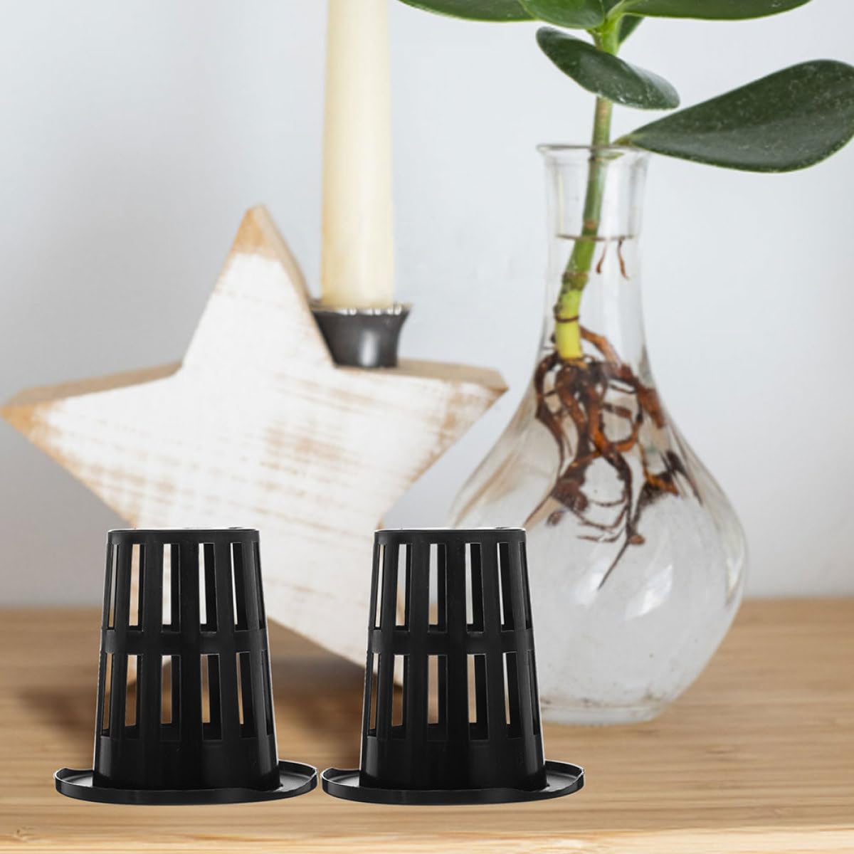 DOITOOL Pots en Filet pour Hydroponie 100 Pcs Paniers de Plantation en Plastique Noir 70 MM Godets de Culture pour Orchidées et Plantes Aquatiques Conteneurs Jardin Adaptés Culture