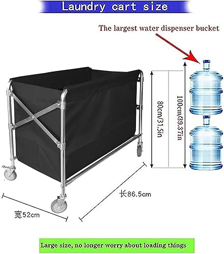 Miniatura 2 de XIJIXILI Carrito de lavandería con rueda, industrial de 12 bushel (400 litros), plegable comercial, cesta grande y resistente, cesta de lavandería