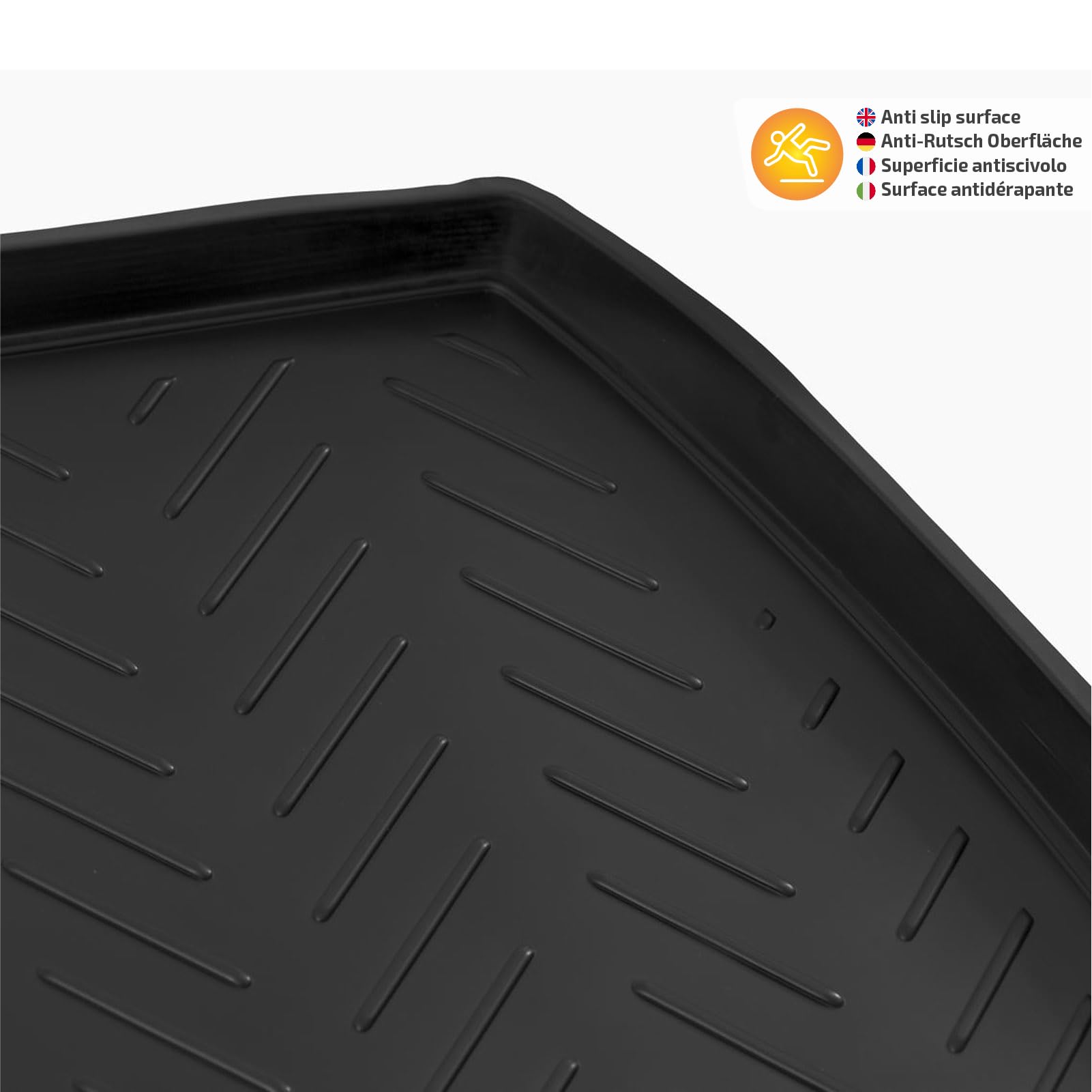 J&J AUTOMOTIVE Vasca Bagagliaio su Misura per Audi A4 B9 Break 2015-2024, Proteggi Baule con Bordo Alto 4 cm, Antiscivolo, Inodore, Arrotolabile