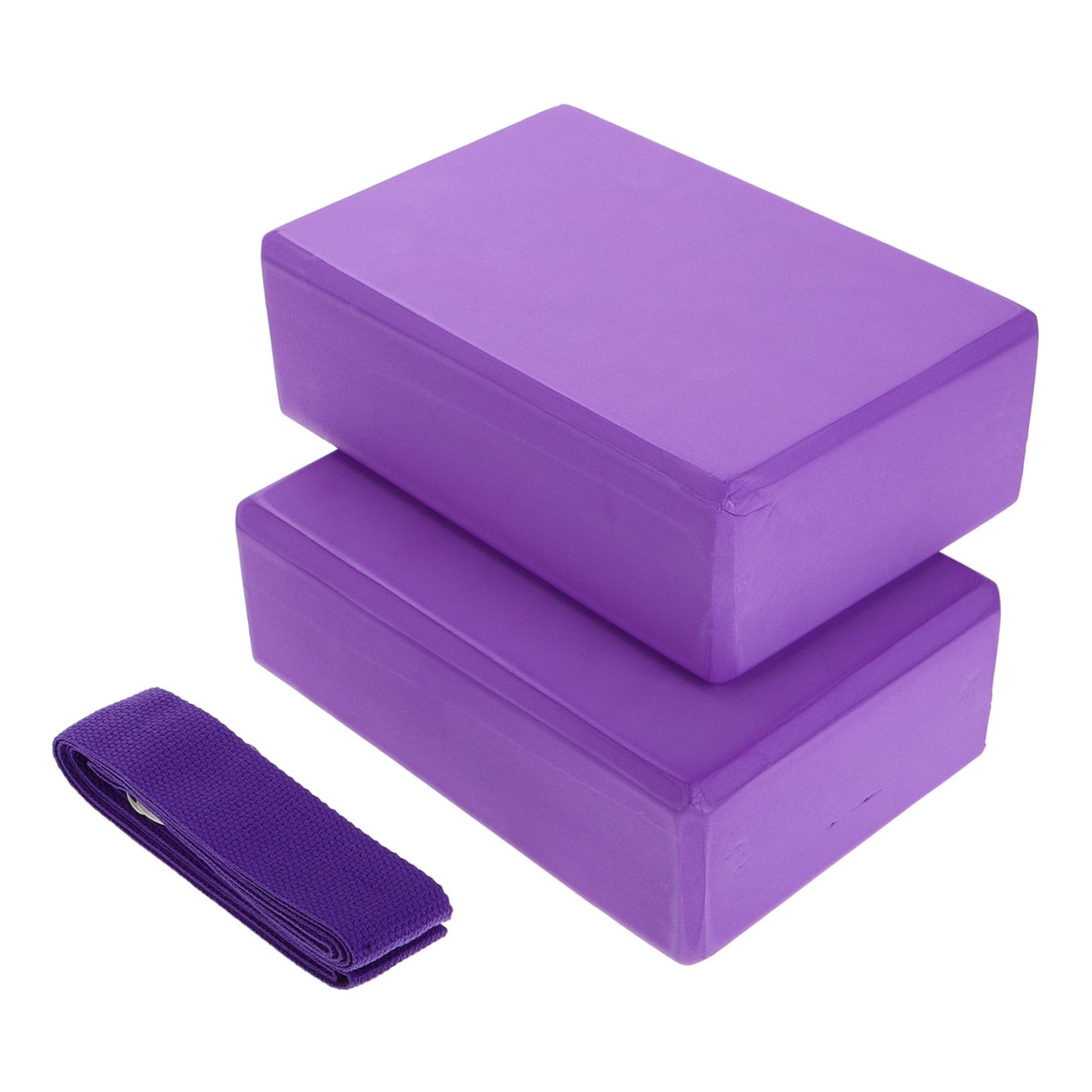 Mikikit Blocchi Yoga con Cintura in Eva Leggeri e Facili da Trasportare Set 3 Pezzi per Stretching per Sessioni di Yoga e Palestra