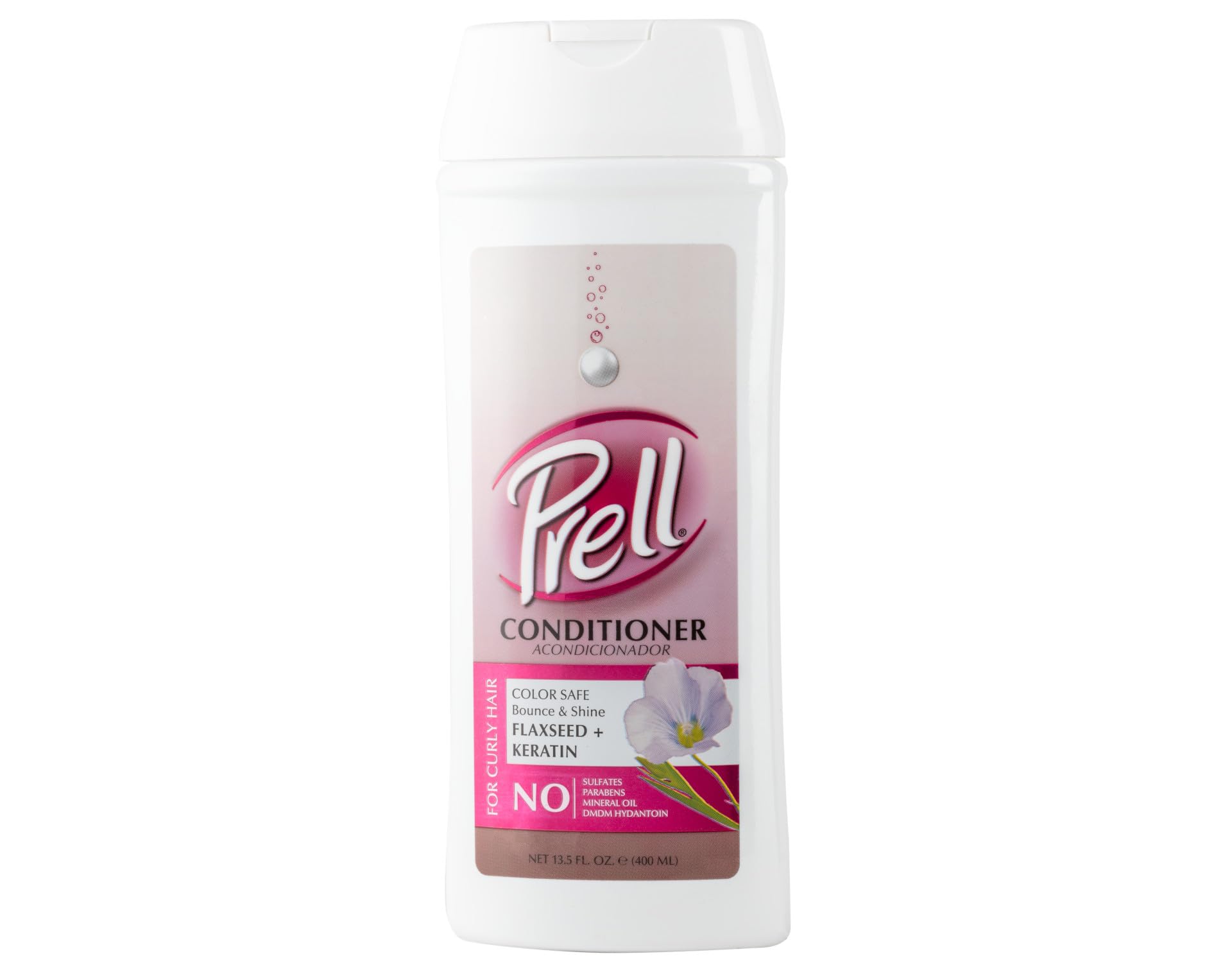 Prell Flaxseed + Keratin Color Safe Conditioner, Bounce & Shine for Curly Hair 13.5 fl.oz