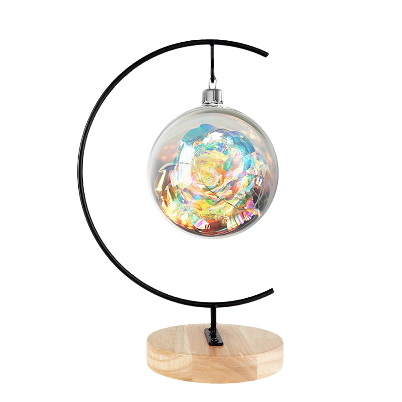 Soporte de metal negro de 9 pulgadas para colgar terrarios de cristal