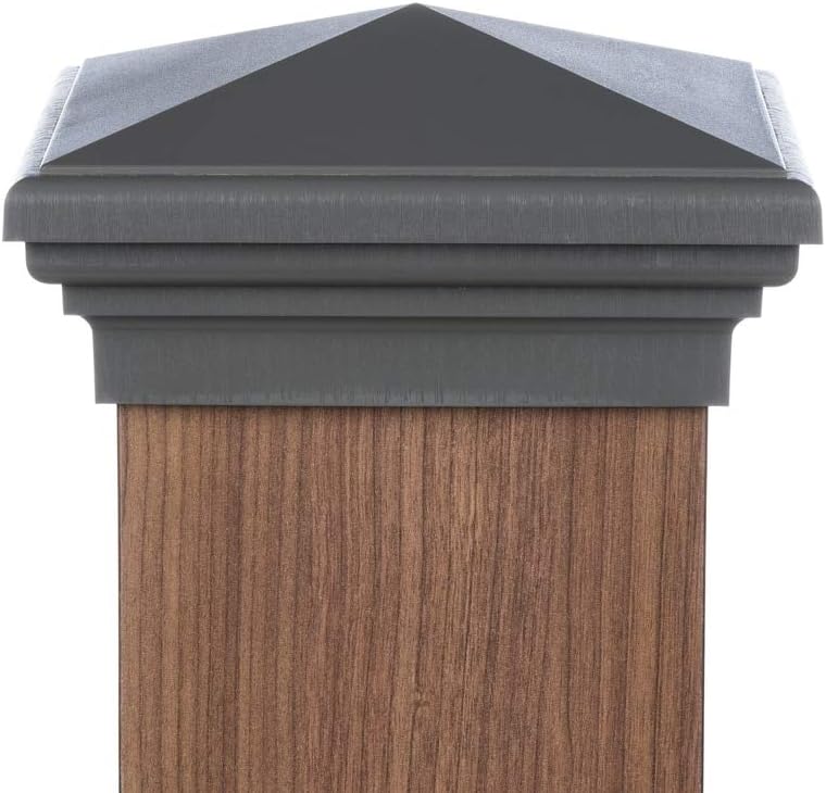 6x6 Grey Pyramid Post Cap Most Common fits (5.5"x5.5") Pressure Treated Post. New England Style Pyramid Top for Outdoor Fences, Mailboxes & Decks, by Atlanta Post Caps. Also Available in Actual 6"x6"