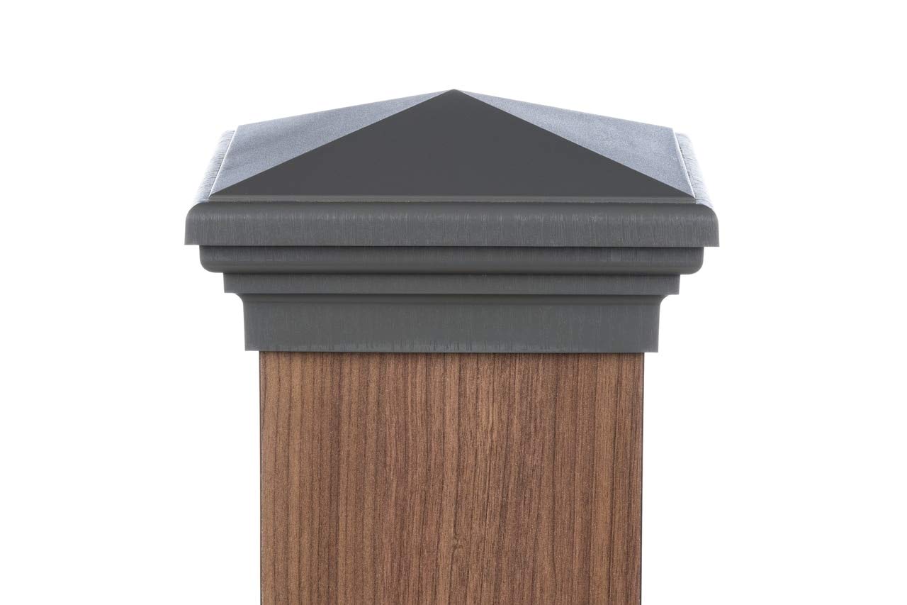 6x6 Grey Pyramid Post Cap Most Common fits (5.5"x5.5") Pressure Treated Post. New England Style Pyramid Top for Outdoor Fences, Mailboxes & Decks, by Atlanta Post Caps. Also Available in Actual 6"x6"