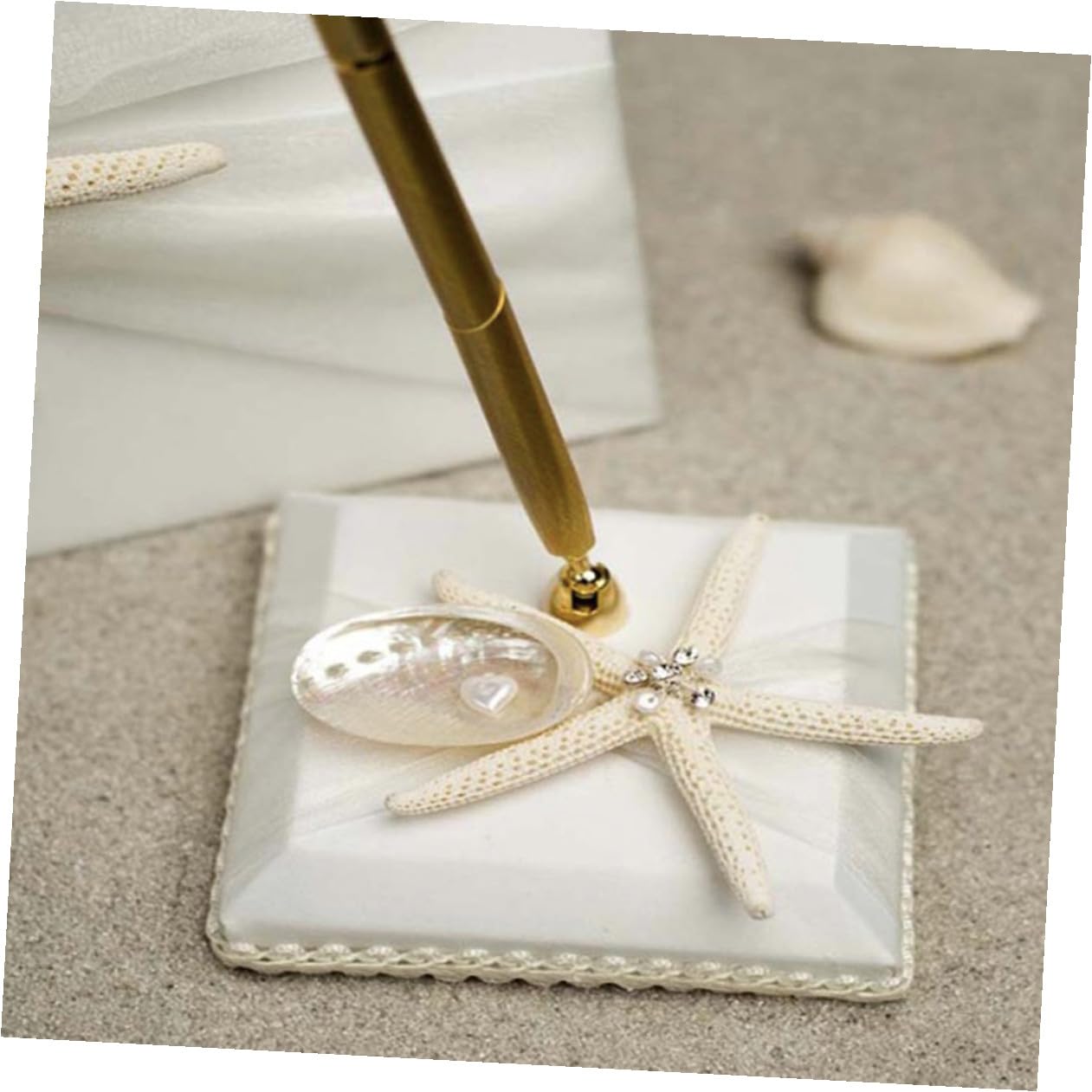 Gadpiparty Quaderno degli Ospiti con Funzione Registrazione Presenze e Messaggi Stile Spiaggia Bianco Elegante per Cerimonia di Fidanzamento e Matrimonio