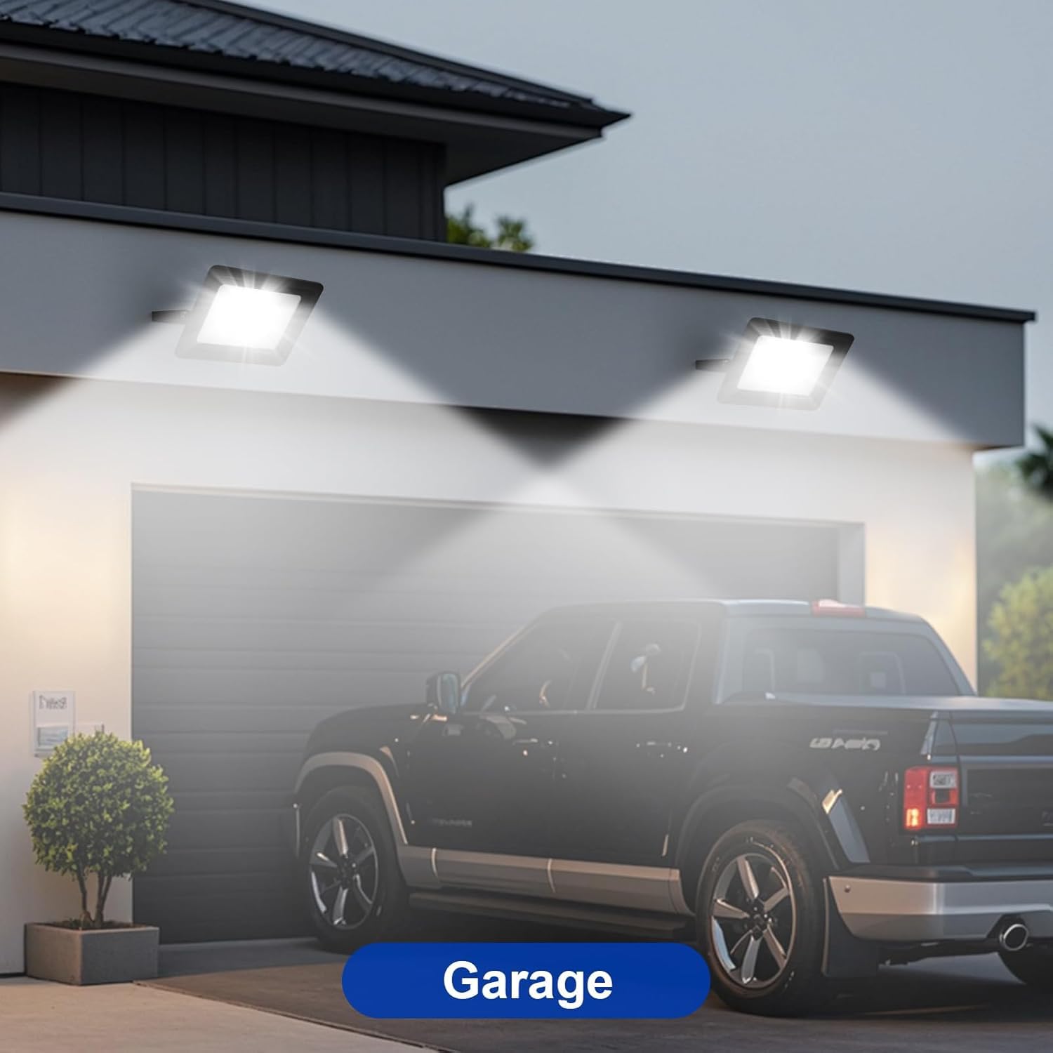 Faro LED Esterno 300W IP66 – Proiettore LED con CCT Switch 3000K 4000K 6500K, Alta Luminosità 33000lm, Impermeabile per Giardino Cortile Magazzino (Bianco/Grigio) FT02 (NERO)