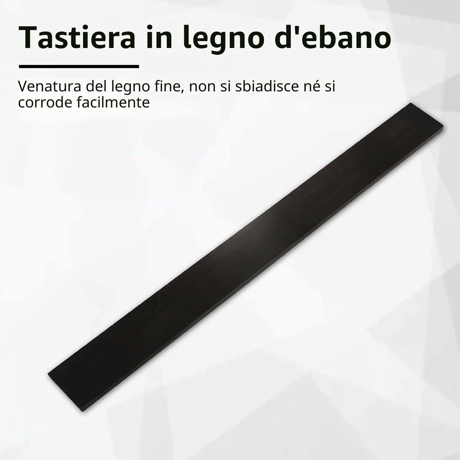 Tastiera per Basso Elettrico Sostituzione della Tastiera in Legno di Ebano Fai-da-te Ideale per Strumenti a Corda per Basso Elettrico (BLACK)