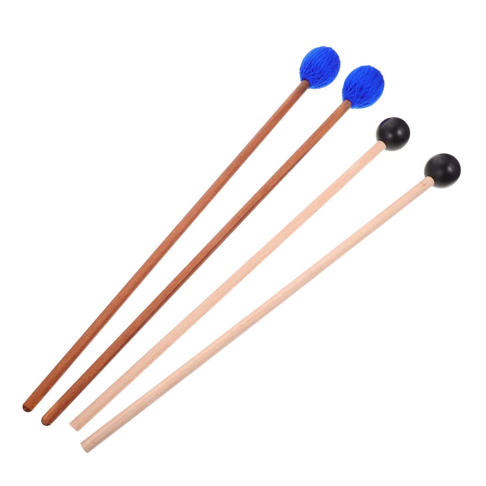 ibasenice 2juegos Martillos De Marimba y Xilófono Funda Maletas De Percusión Caucho y Fieltro Para Instrumentos Musicales
