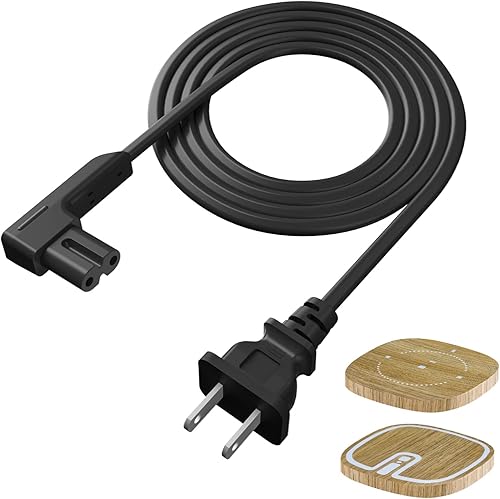 Extensión de cable de alimentación de 3 pies para Sonos One, One SL y Play 1, cable de alimentación de repuesto con calcomanías de piel de madera,