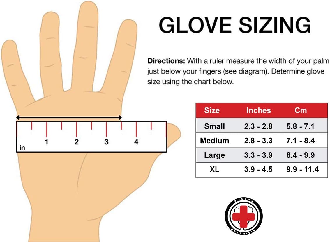 Doctor Developed Copper Gloves/Compression Gloves for Arthritis (Full-Length) and Doctor Written Handbook— Relieve Arthritis Symptoms, Raynauds Disease & Carpal Tunnel (One Pair) (M): Health & Personal Care