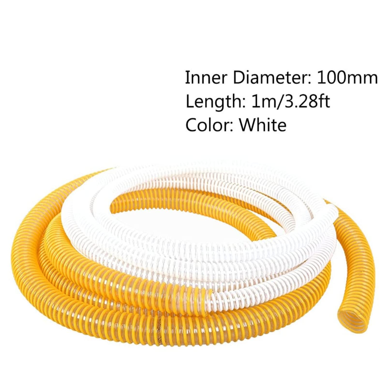 Condotto flessibile di ventilazione in PVC, tubo flessibile di ventilazione, come condotto di ventilazione, bianco, lunghezza 1 m, diametro interno,100 mm