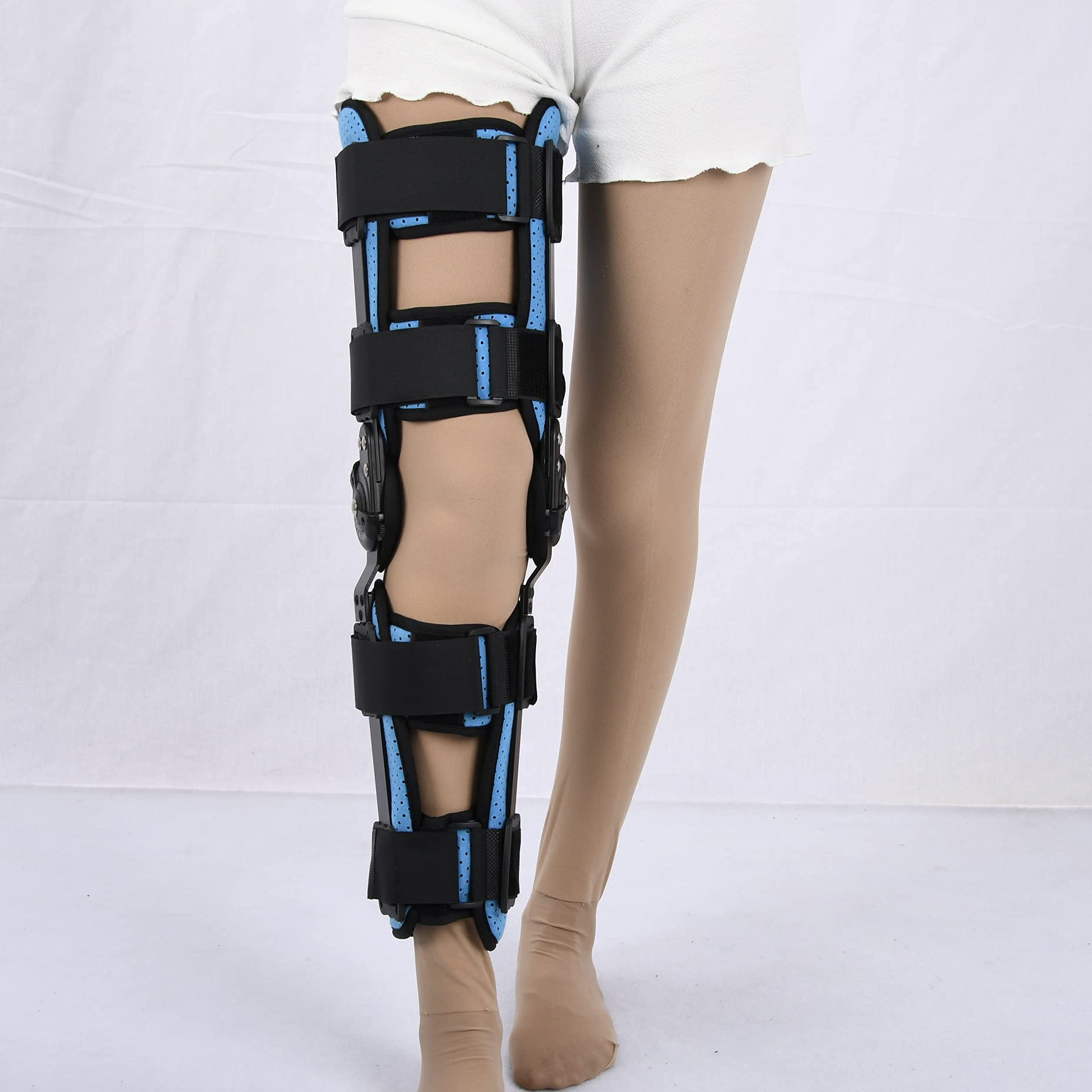 IBOWZ Ortesis de Rodilla con bisagra Rodillera articulada, órtesis de Rodilla articulada, Rodilleras postoperatorias Ajustables, estabilizador de rótula para Acl, ligamentos, osteoartritis