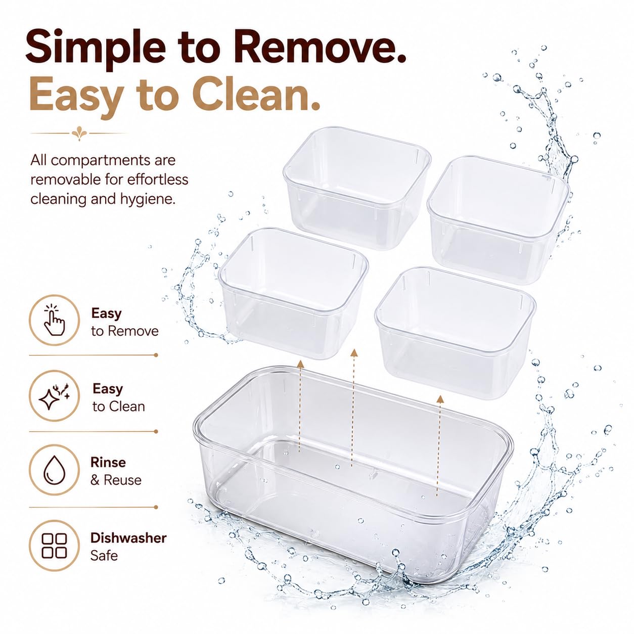 Vasukie 4-Compartment Meal Prep Container with Airtight Locking Lid – with Removable Cups for Meal Prep, Fruits, Nuts & Side Dishes, BPA-Free Clear Plastic (1500ML) — Amazon image 7