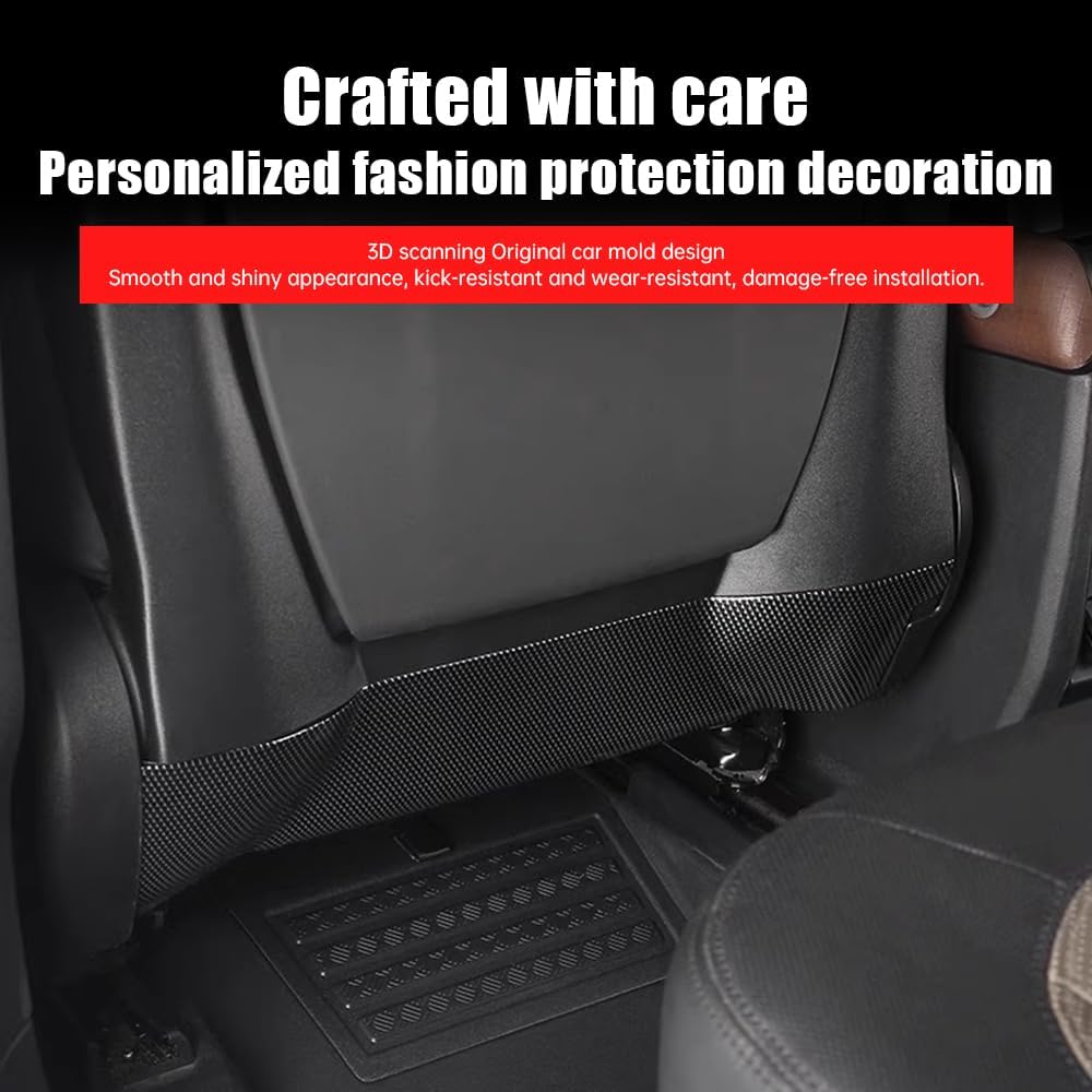 Seat back kick panel suitable for 2020-2025 2026 Land Rover Defender 90 110 130 second row seat back kick cover carbon fiber texture anti-kick panel interior decoration modification accessories