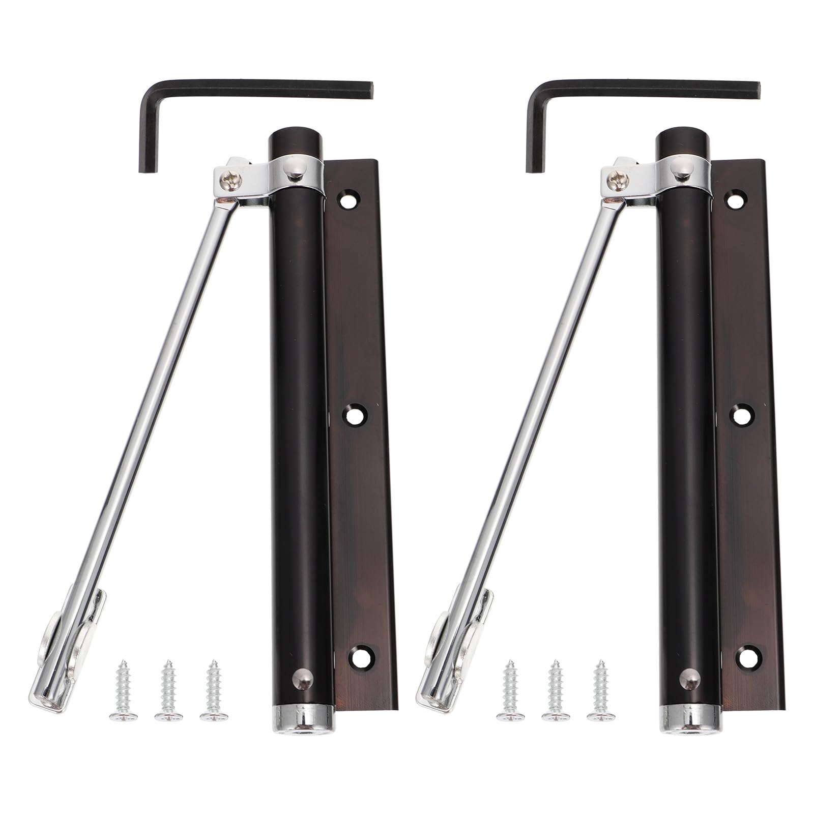 2 Stück Automatischer Türschließer für Metall und Haustüren Edelstahl und Aluminiumlegierung mit Schwerer Feder und Einfachem Einbau für Zuhause und Gewerbe