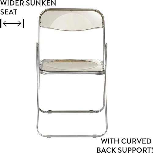 Miniatura 4 de Urban Lifestyle Silla plegable moderna de acrílico transparente con marco cromado, negro