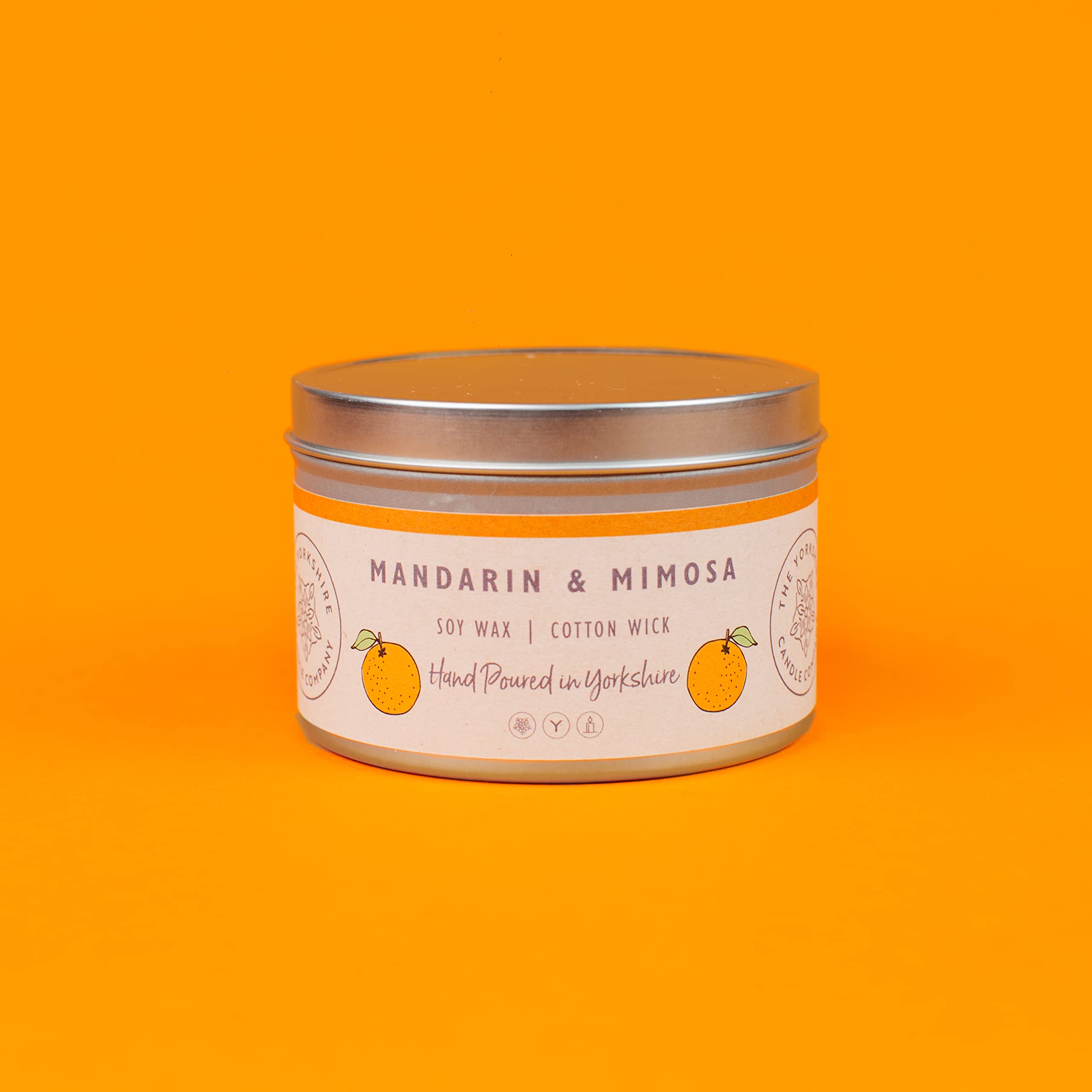 The Yorkshire Candle CompanyMandarin & Mimosa - Large Tin - Approx Burn 40 Hours - Soy Wax