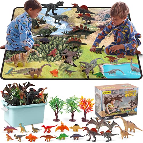 Dinosaurier Spielzeug Set mit Aktivitäts Spielmatte, Pädagogische Realistische Dinosaurier Figuren...