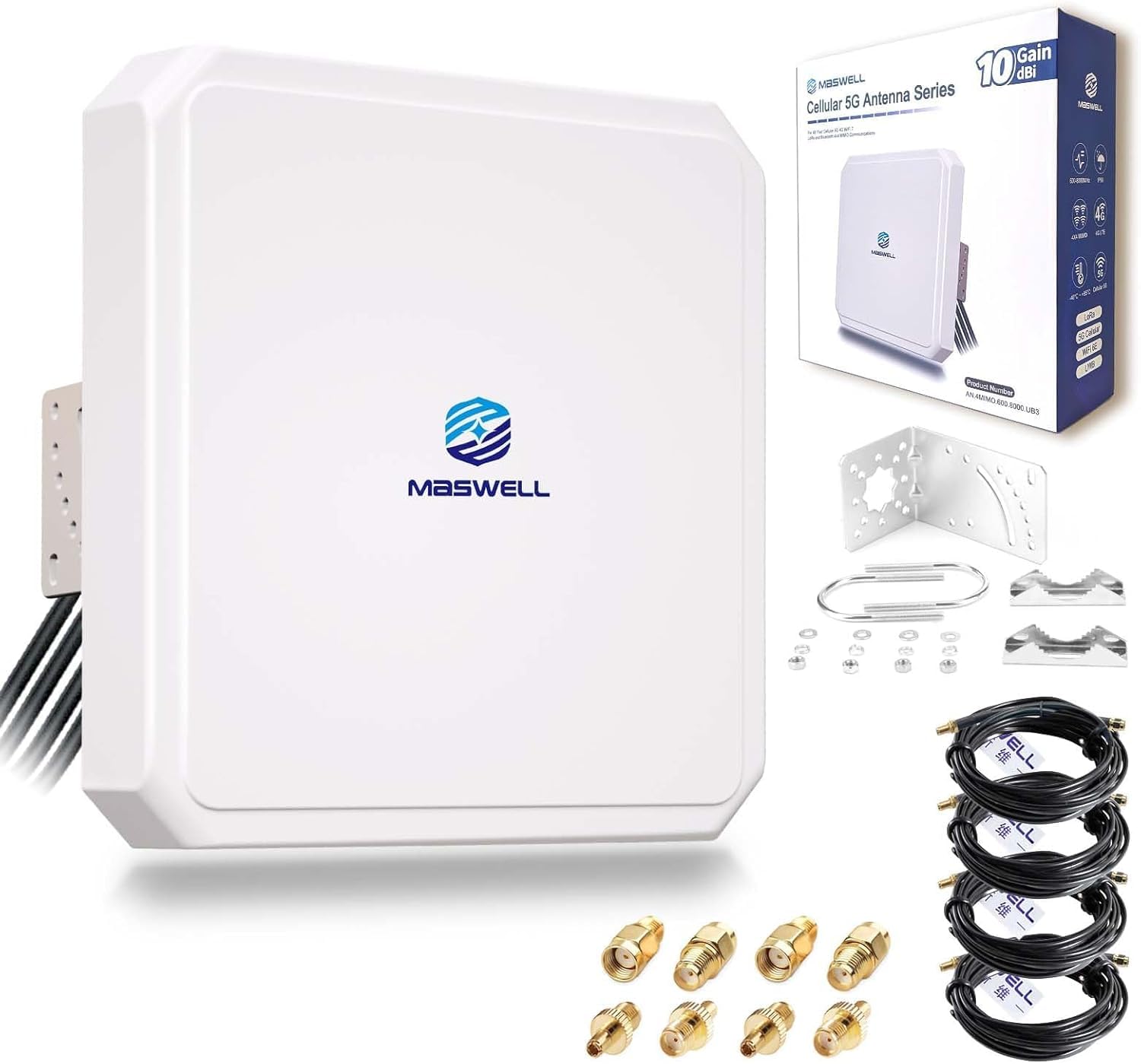 Bingfu Antenne 4G LTE Extérieure 5dBi SMA Montage Mural Imperméable