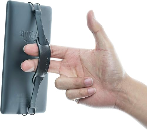 Miniatura 4 de Soporte universal antideslizante para correa de mano WANPOOL con cinturón de cuero ajustable, para uso con lectores electrónicos Kindle de 6