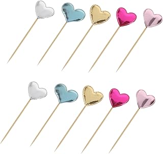 NUOBESTY 100pcs Love Card Baby Decor Birthday Cake Toppers Wedding Decoration Cupcake Supplies Pick Anniversaries Glitter Cake Toppers Decor Party Cake Toppers Cake Picks Flash Pu Dessert