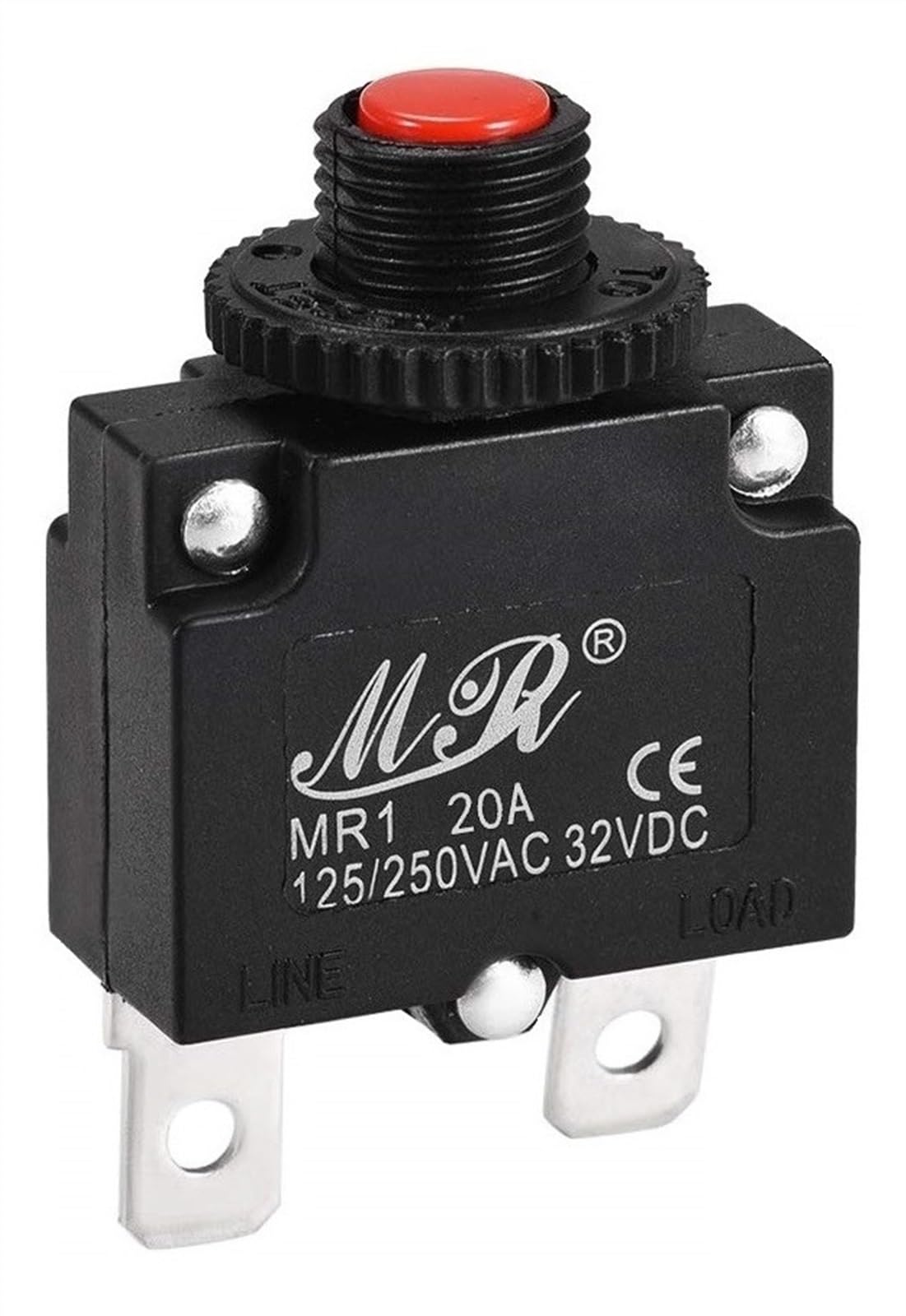 Disjoncteur 20 ampères avec bouton de réinitialisation et protecteur thermique intégré