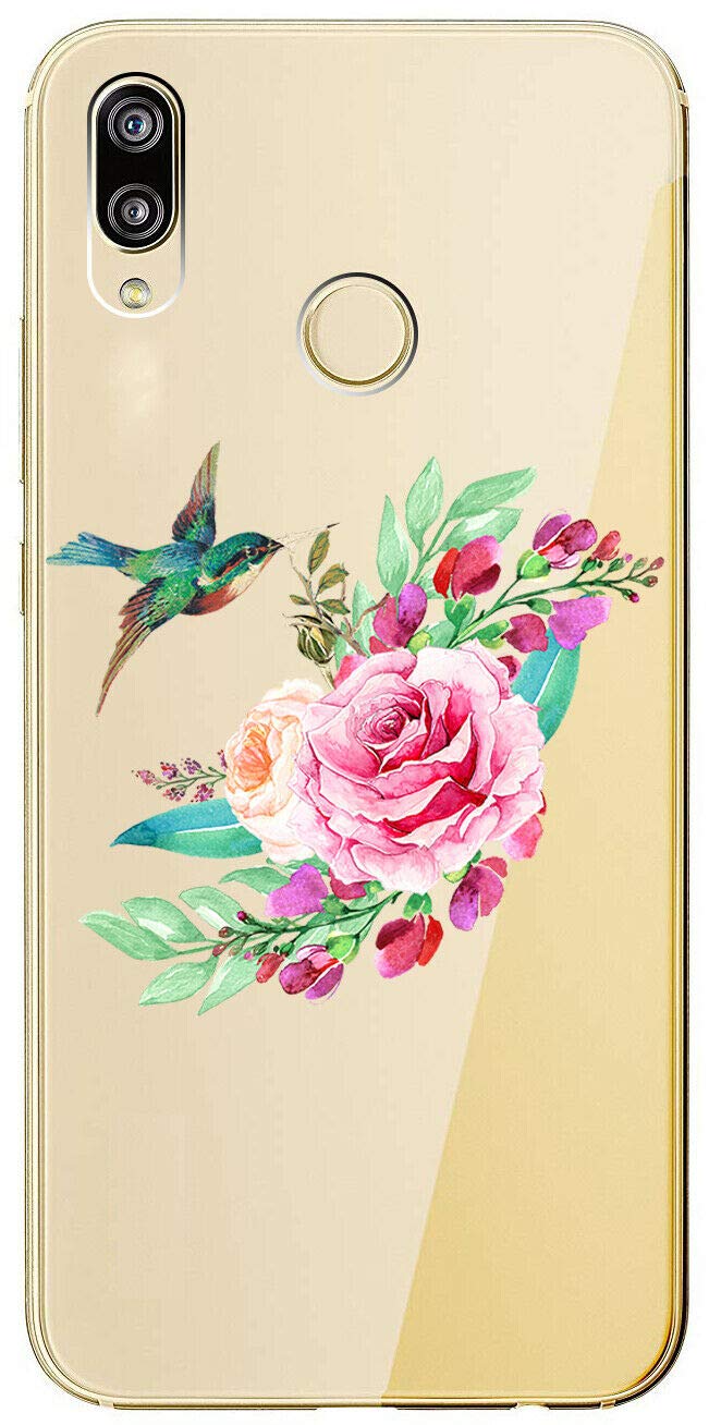 Mixroom - Cover Custodia Case In TPU Silicone Morbida Sfondo TrasPARENTe Per Huawei P Smart 2020 Fantasia Iniziali Lettera P Rosa