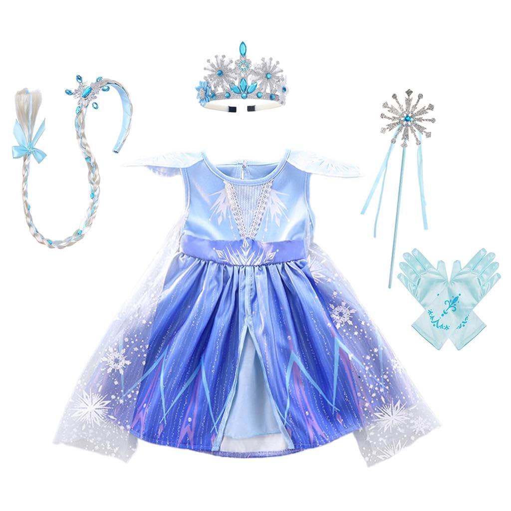 Lito Angels Baby Girls Snow Queen Princess Costume, Blue, 6-12 Months