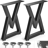 Vista 1 de Patas de metal para mesa de centro de 16 pulgadas, patas de banco negras resistentes, adecuadas para patas de muebles de bricolaje, mesas