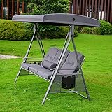 Hollywoodschaukel DESCANSO inkl. Sitz und Rückenkissen pulverbeschichtet Gartenliege Gartenlounge Schaukelliege - 5