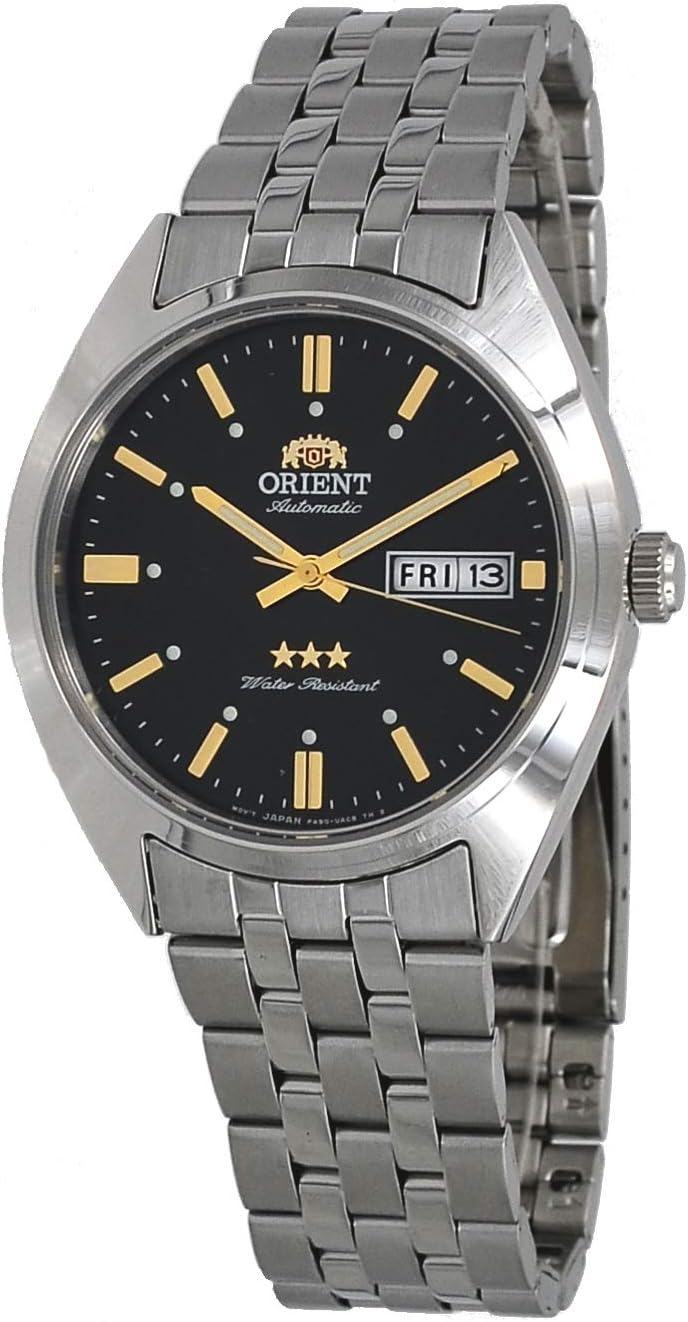 Orient RA-AB0E06B メンズ 3スター ステンレススチール ブラックダイヤル 曜日日付 自動腕時計 Amazonで販売中 Orient RA-AB0E06B メンズ 3スター ステンレススチール ブラックダイヤル 曜日日付 自動腕時計 Amazonで販売中