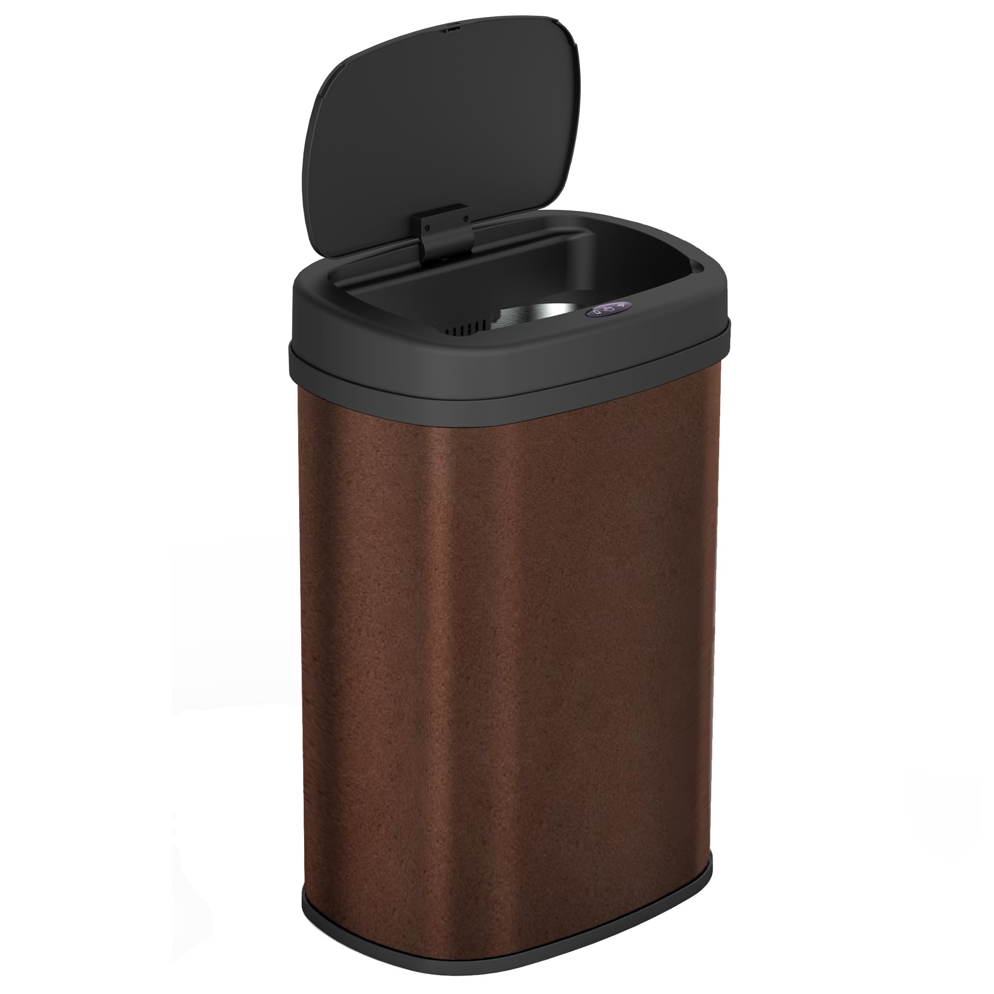 KITCHEN MOVE Poubelle de cuisine automatique 58L MAJESTIC CORTEN Marron grande capacité en INOX avec cerclage