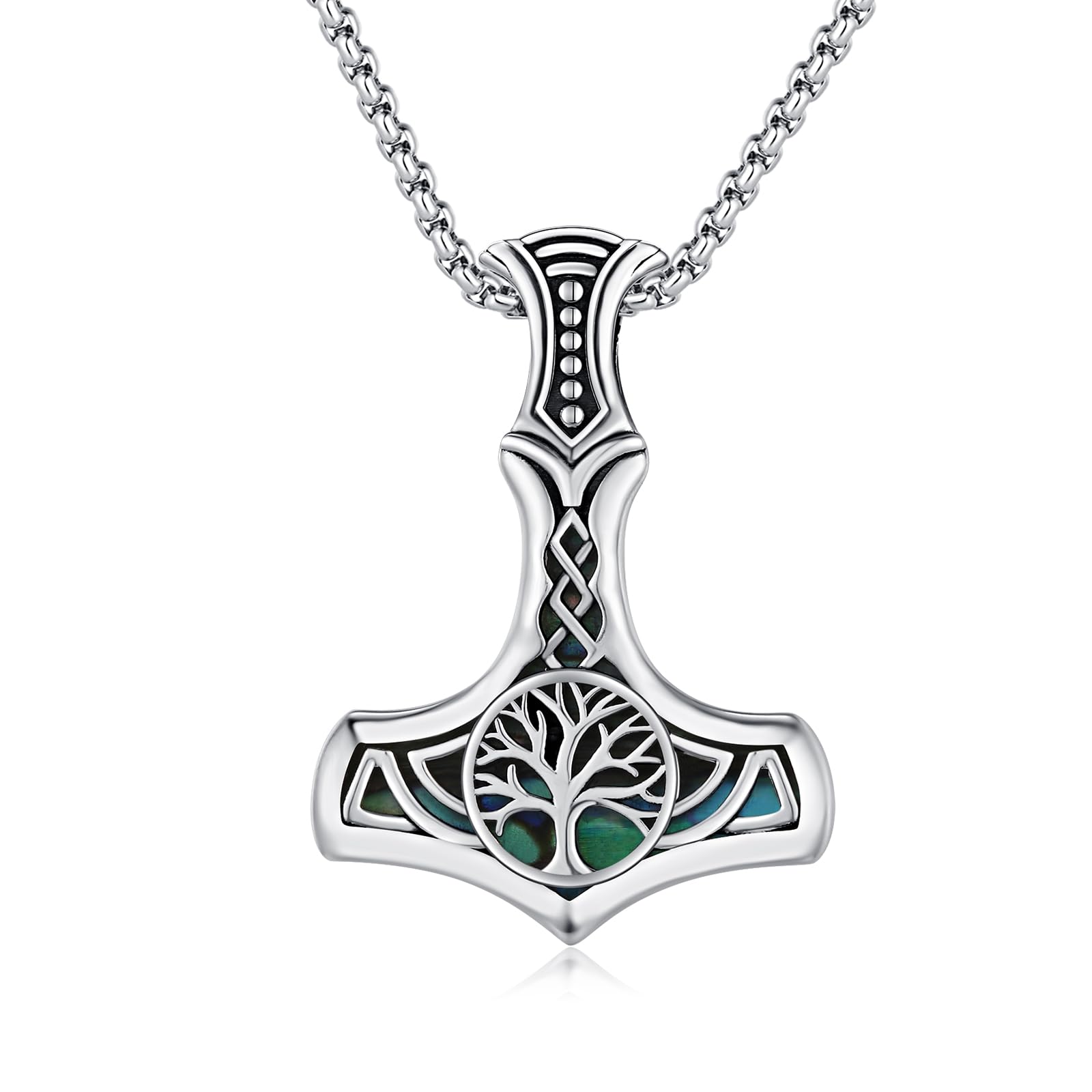 REDSUN Collana con ciondolo a forma di martello di Thor, a forma di freccia vichinga, in argento Sterling 925, con ciondolo a forma di croce vichinga, amuleto celtico, gioiello per uomo, figlio