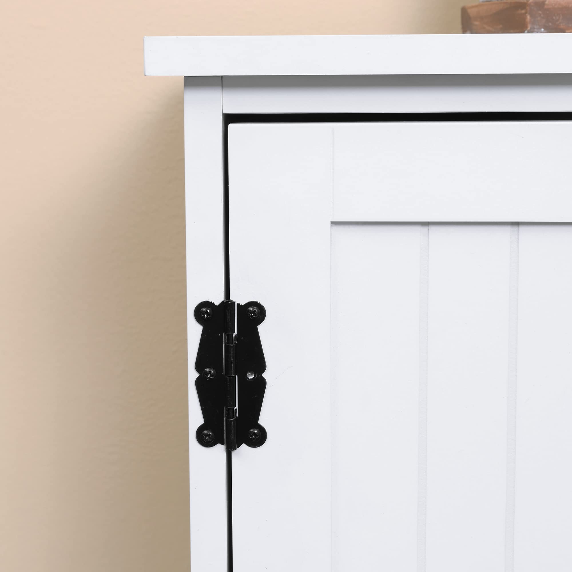 HOMCOM Buffet de Cuisine Meuble Rangement 2 Placards 60 x 30 x 123 cm Blanc | Armoire de Cuisine Contemporaine, 3 Étagères