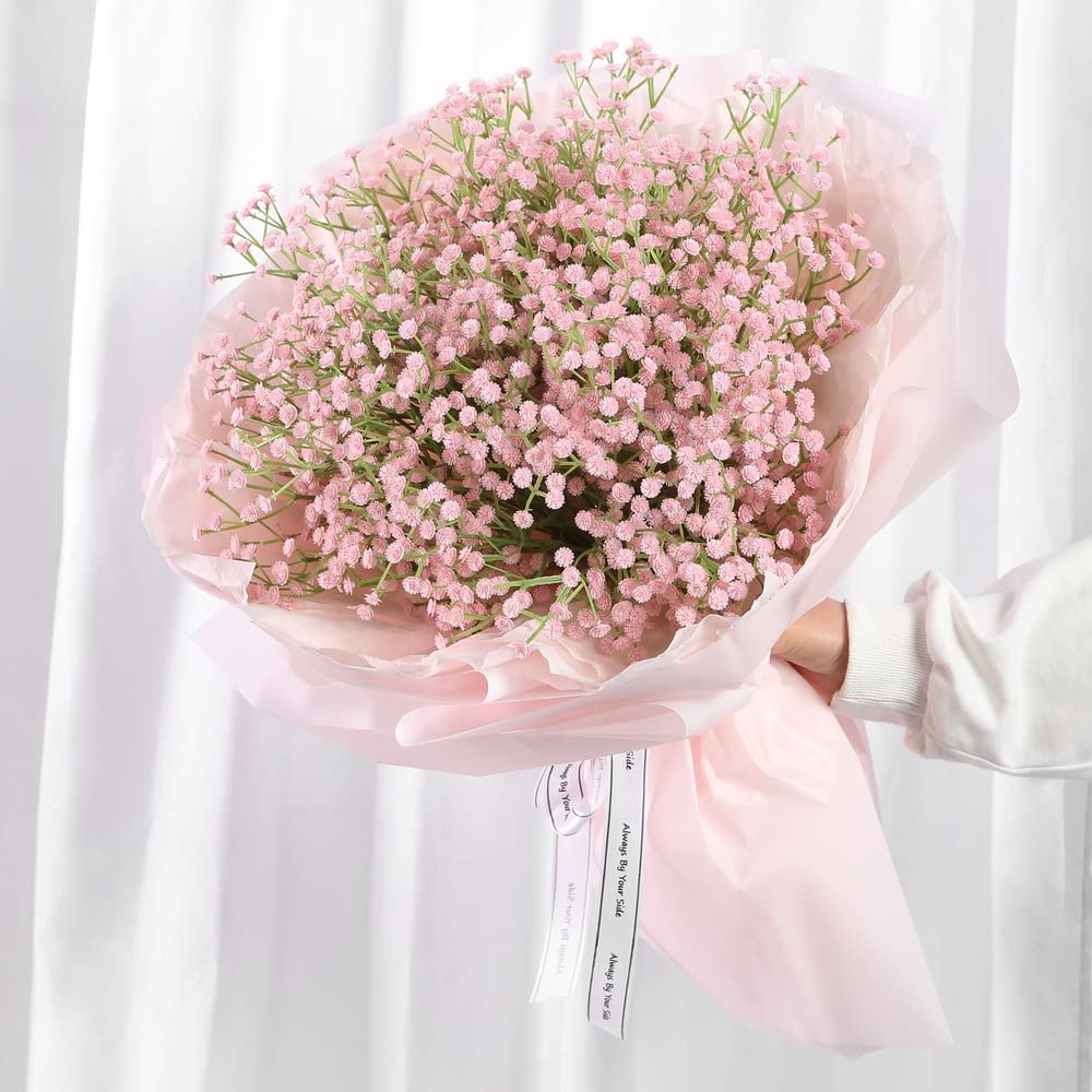 FARROWR Babys Breath Artificial Flowers 12Pcs Real Touch Faux Gypsophila Wedding Party Home Decor (Pink) - Image 3