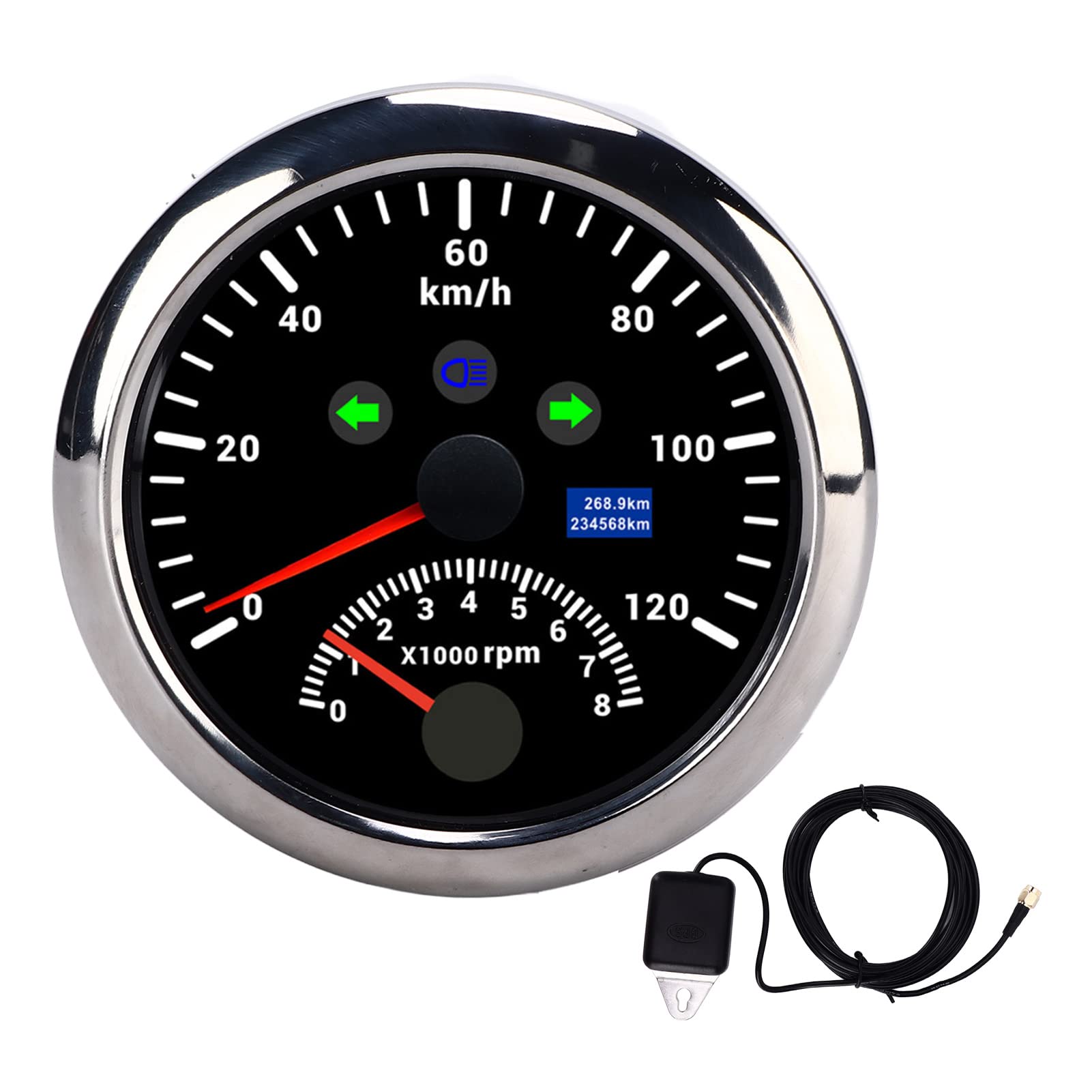 Velocímetro y tacómetro GPS de 85 mm con pantalla LCD de 120 km/h negro para coche 8
