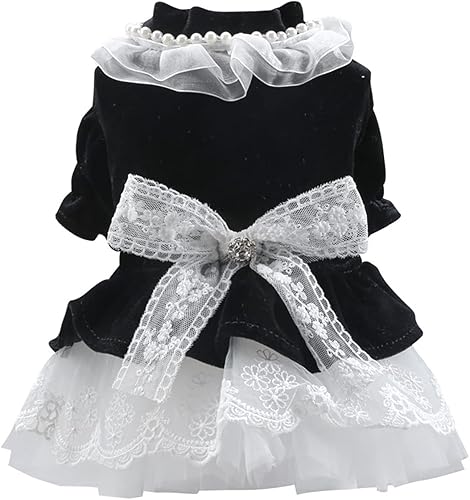 Ropa para perros pequeños, vestidos de terciopelo para perros, lindos vestidos de princesa con lazo, ropa para mascotas, vacaciones de verano,