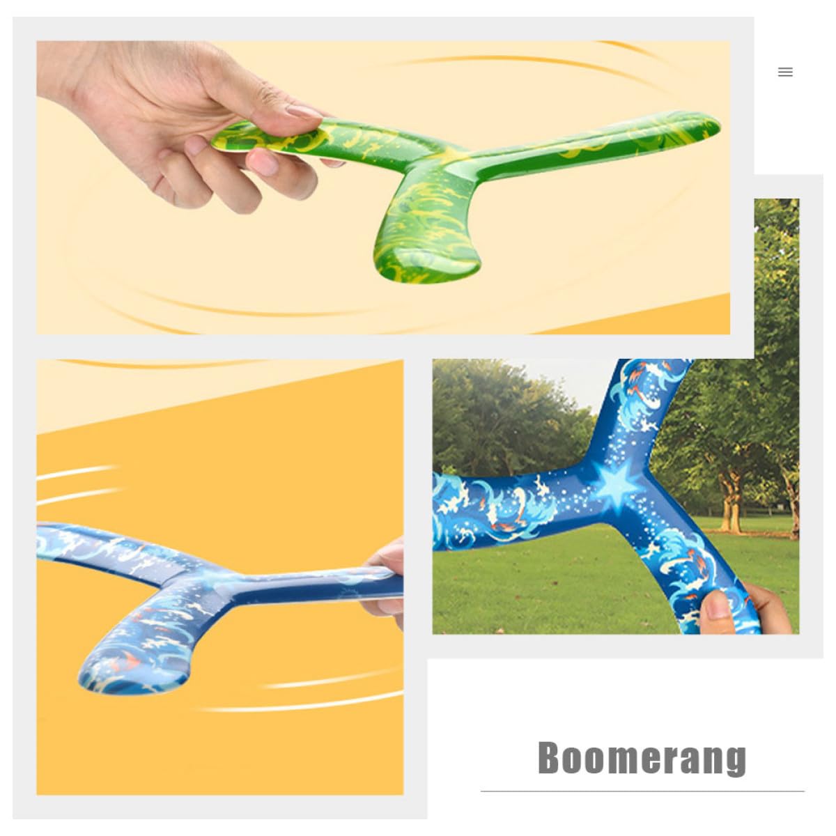 Juguetes Interactivos para Niños 4 Piezas Bumeranes de Palas en PU Diseño Simple para Entretenimiento al Aire Libre y Coordinación Física Segura