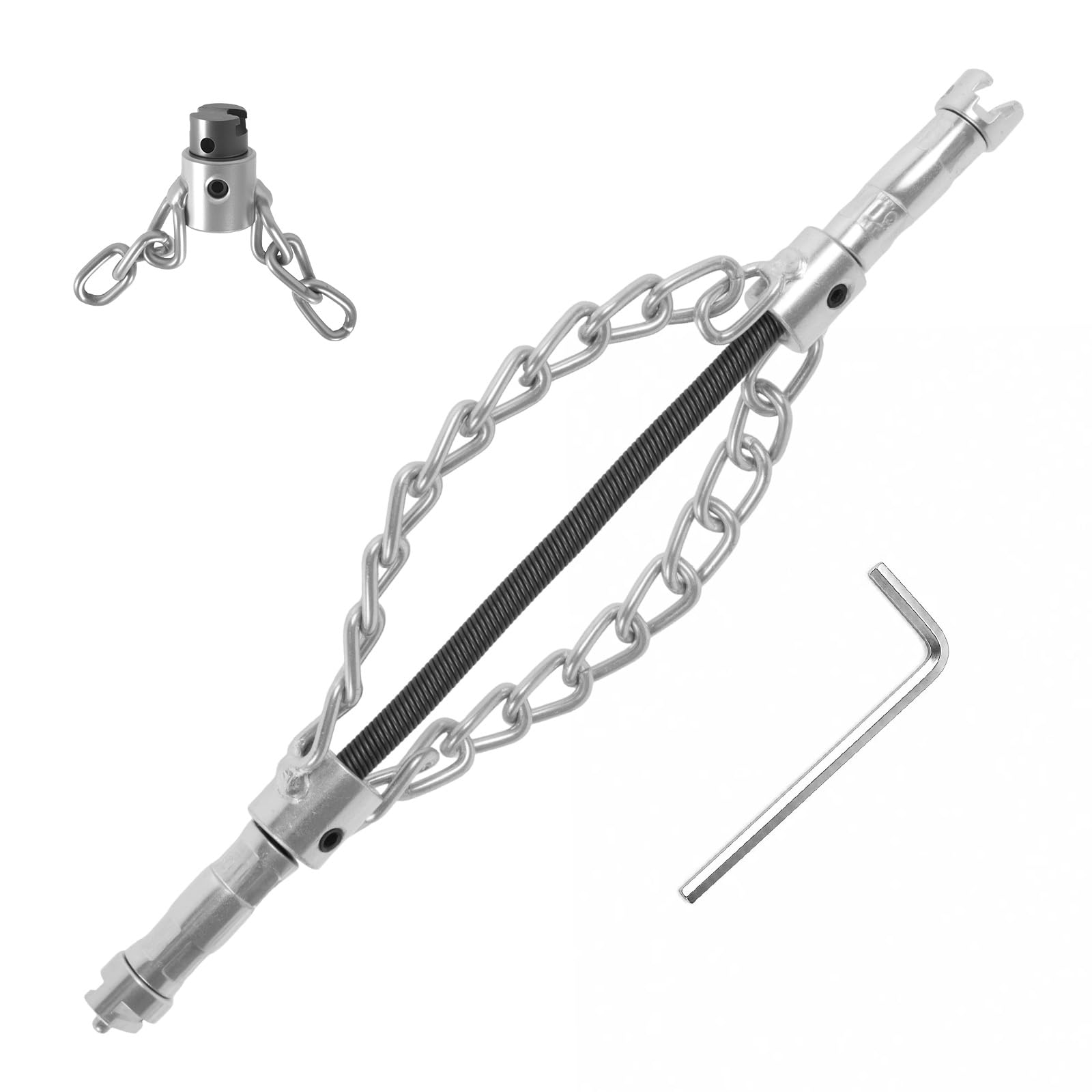 Zhjiutak Flex‑Shaft Sewer Descaling Chain Push-Type Rotary Cable for PVC Pipes, Toilets & Boilers, 16 mm Flexible Pipe Cleaner for Kitchen and Bathroom