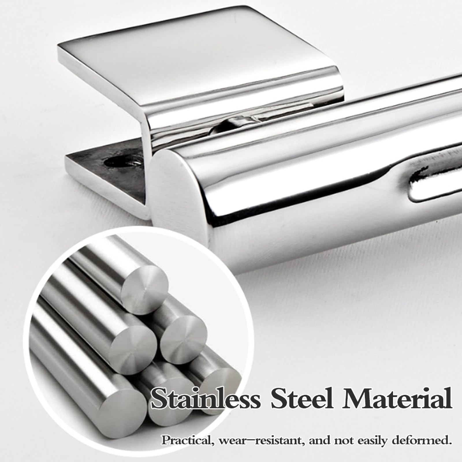 Barre de stabilisation Barre de Support télescopique,Stabilisateur de Douche carré en Acier Inoxydable,Barre de stabilisatiord Extensible,Réglable,pour épaisseur de Verre 8-12 mm