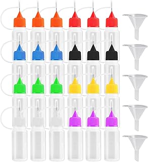 Sponsored Ad - 24pcs 30ml Needles Precision Tip Applicator, Translucent Glue Bottles and 8 Color Tips for DIY Quilling Cra...